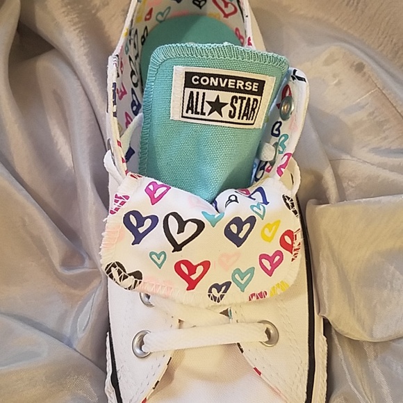 Converse all star white with heart detail NWoT - Picture 4 of 6